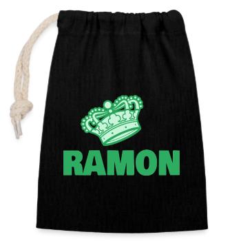 Ramon als Vorname - Verschließbarer Geschenkbeutel aus Baumwolle (14x20cm) - Schwarz - Vorne