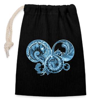 Blue Ornament - Closable cotton gift bag (14x20cm) - black - Front