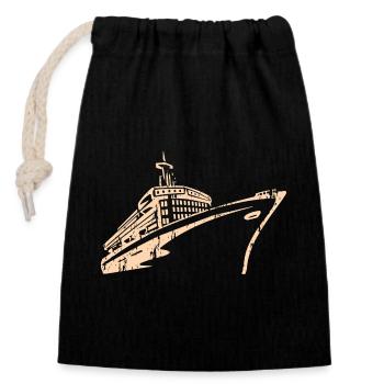Cruise Ship Cruise Ship Luxury - Closable cotton gift bag (14x20cm) - black - Front