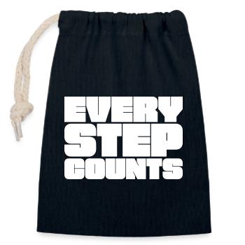 Every step counts - Closable cotton gift bag (14x20cm) - navy - Front
