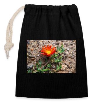 plante de glace rampante rustique carpe rose de glace - Sac cadeau en coton avec cordon (14 x 20 cm) - noir - Devant