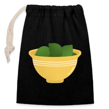 Limetten-Bowl - Verschließbarer Geschenkbeutel aus Baumwolle (14x20cm) - Schwarz - Vorne