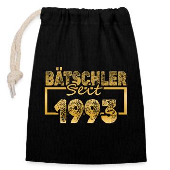 1993 - Closable cotton gift bag (14x20cm) - black - Front