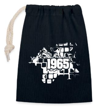 Œuvre 1965 - Sac cadeau en coton avec cordon (14 x 20 cm) - bleu marine - Devant