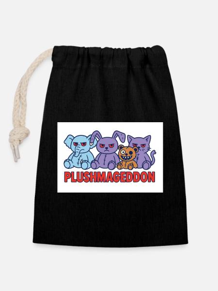Plushmageddon - Verschließbarer Geschenkbeutel aus Baumwolle (14x20cm) - Schwarz