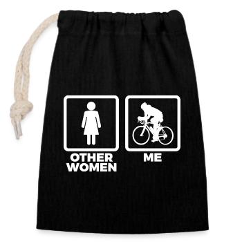D’autres femmes et moi - Sac cadeau en coton avec cordon (14 x 20 cm) - noir - Devant