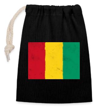 Drapeau de la Guinée – La puissance de l’Afrique - Sac cadeau en coton avec cordon (14 x 20 cm) - noir - Devant