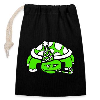 Turtle Birthday Party Hat Years Old - Closable cotton gift bag (14x20cm) - black - Front