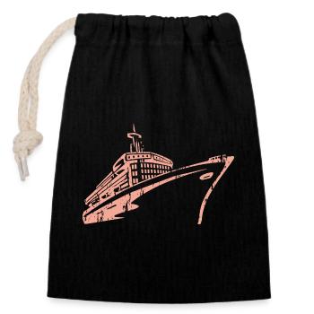 Cruise Ship Cruise Ship Luxury - Closable cotton gift bag (14x20cm) - black - Front
