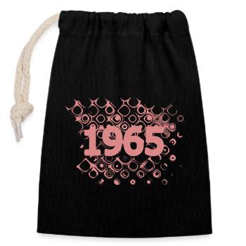 1965 - Sac cadeau en coton avec cordon (14 x 20 cm) - noir - Devant