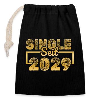 2029 - Closable cotton gift bag (14x20cm) - black - Front