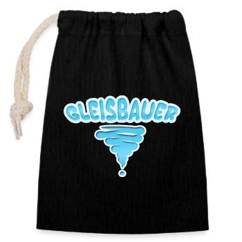 Occupation: Track Builder - Closable cotton gift bag (14x20cm) - black - Front