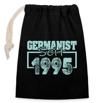 Job 1995 - Closable cotton gift bag (14x20cm) - black - Front