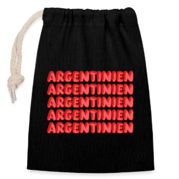 Voyage Argentine - Sac cadeau en coton avec cordon (14 x 20 cm) - noir - Devant