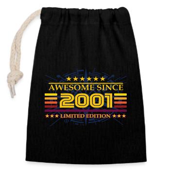 Awesome since 2001 Limited Edition - Verschließbarer Geschenkbeutel aus Baumwolle (14x20cm) - Schwarz - Vorne