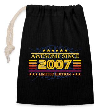 Awesome since 2007 Limited Edition - Closable cotton gift bag (14x20cm) - black - Front