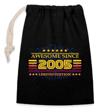 Awesome since 2005 Limited Edition - Verschließbarer Geschenkbeutel aus Baumwolle (14x20cm) - Schwarz - Vorne