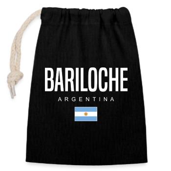 Bariloche Argentinien Argentinier - Verschließbarer Geschenkbeutel aus Baumwolle (14x20cm) - Schwarz - Vorne