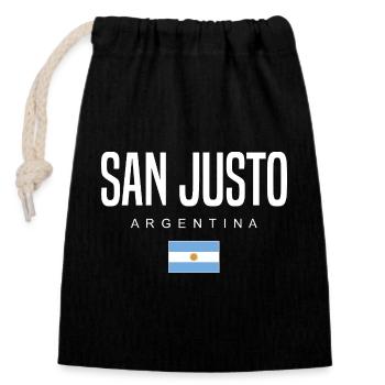 San Justo Argentinien Argentinier - Verschließbarer Geschenkbeutel aus Baumwolle (14x20cm) - Schwarz - Vorne
