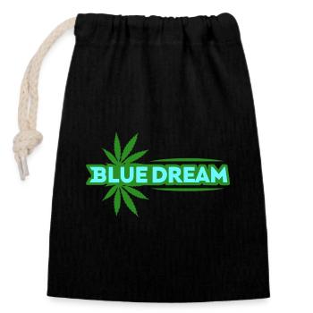 Blue Dream Leaf Graphic | 420 Chill Aesthetic - Closable cotton gift bag (14x20cm) - black - Front