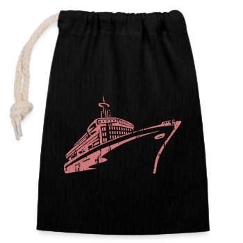 Cruise Ship Cruise Ship Luxury - Closable cotton gift bag (14x20cm) - black - Front