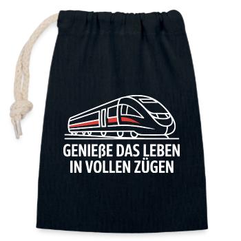 Railway Enjoy life to the fullest Railway - Closable cotton gift bag (14x20cm) - navy - Front