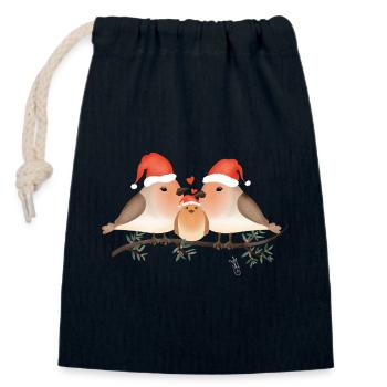 ROUGE_GORGE_2025 - Closable cotton gift bag (14x20cm) - navy - Front