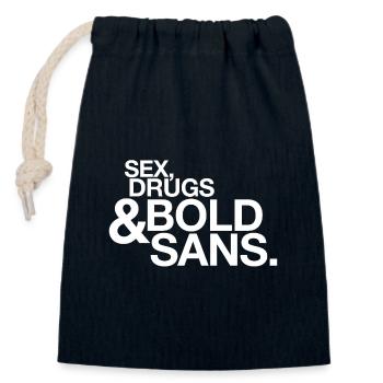 Sex, Drugs & Bold Sans – Typo Humor Grafiker - Verschließbarer Geschenkbeutel aus Baumwolle (14x20cm) - Navy - Vorne