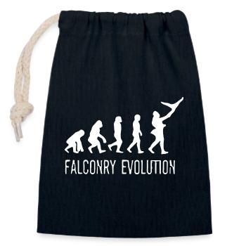 Evolution of Falconry - Closable cotton gift bag (14x20cm) - navy - Front