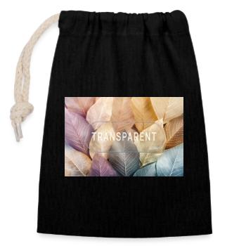 Transparent Minimalist Glass Design - Closable cotton gift bag (14x20cm) - black - Front