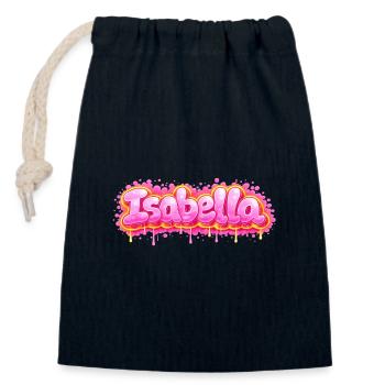 ISABELLA GRAFFITI NAME FÜR PERFEKTES GESCHENK DRUCKBAR - Verschließbarer Geschenkbeutel aus Baumwolle (14x20cm) - Navy - Vorne
