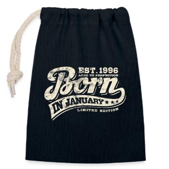 Born in January 1996 - Birthday - Gift - Closable cotton gift bag (14x20cm) - navy - Front