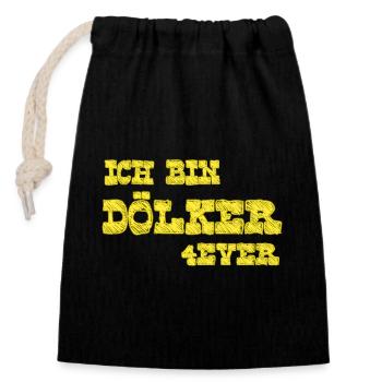 Je suis Dölker 4 de tous les jours - Sac cadeau en coton avec cordon (14 x 20 cm) - noir - Devant