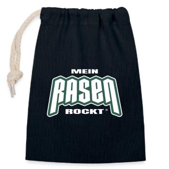 Mein Rasen rockt - Verschließbarer Geschenkbeutel aus Baumwolle (14x20cm) - Navy - Vorne