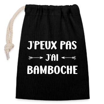I can't, I messed up - Closable cotton gift bag (14x20cm) - black - Front