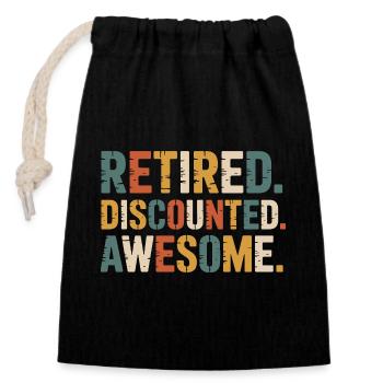 Senior Discount Ruhestand Humor - Verschließbarer Geschenkbeutel aus Baumwolle (14x20cm) - Schwarz - Vorne