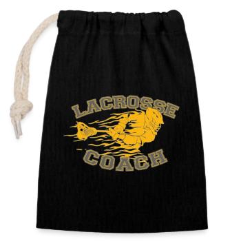 Flaming Lacrosse Coach Dynamic Sports Graphic Tee - Verschließbarer Geschenkbeutel aus Baumwolle (14x20cm) - Schwarz - Vorne