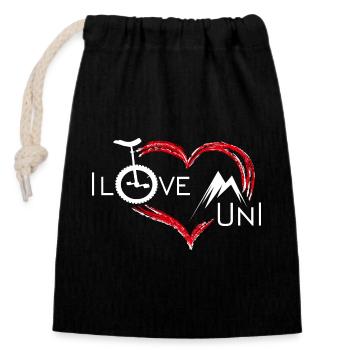 Unicycle | Descendance freestyle en monocycle - Sac cadeau en coton avec cordon (14 x 20 cm) - noir - Devant