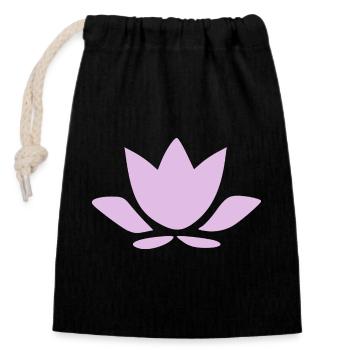 Lotus Flower Lotus Flower Violet Flower Flower Yoga - Closable cotton gift bag (14x20cm) - black - Front