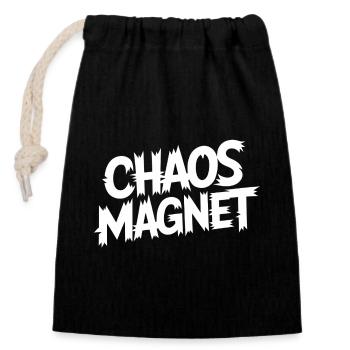 Chaos Magnet - Verschließbarer Geschenkbeutel aus Baumwolle (14x20cm) - Schwarz - Vorne