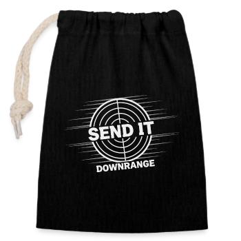 Shooting range at the shooting range, shooting exercises at the - Closable cotton gift bag (14x20cm) - black - Front