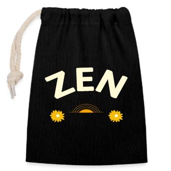 ZEN - Sac cadeau en coton avec cordon (14 x 20 cm) - noir - Devant