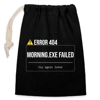 Error 404 - Morning.exe wurde nicht geladen - Verschließbarer Geschenkbeutel aus Baumwolle (14x20cm) - Schwarz - Vorne