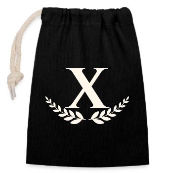 x - Closable cotton gift bag (14x20cm) - black - Front