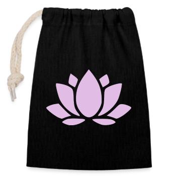 Lotus Flower Lotus Flower Violet Flower Flower Yoga - Closable cotton gift bag (14x20cm) - black - Front