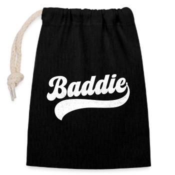 Baddie - Closable cotton gift bag (14x20cm) - black - Front