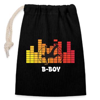 B-Boy Breakdance Streetstyle Hip Hop DJ Dance - Verschließbarer Geschenkbeutel aus Baumwolle (14x20cm) - Schwarz - Vorne