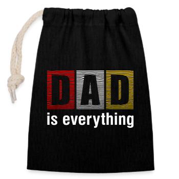 Papa est tout Chemise - Sac cadeau en coton avec cordon (14 x 20 cm) - noir - Devant