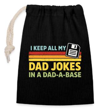 Dad Jokes Shirt Programmer Dad Humor - Closable cotton gift bag (14x20cm) - black - Front