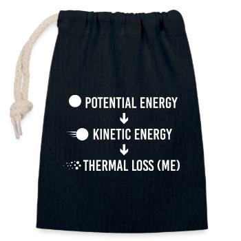 Humour potentiel de la physique des pertes thermiques cinétiques - Sac cadeau en coton avec cordon (14 x 20 cm) - bleu marine - Devant